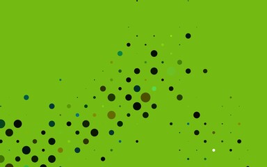 Light Blue, Yellow vector cover with spots. Abstract illustration with colored bubbles in nature style. Template for your brand book.