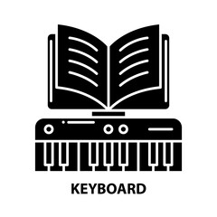 keyboard icon, black vector sign with editable strokes, concept illustration
