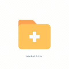 medical record folder icon logo for patient report clinic hospital graphic design single icon vector color illustration