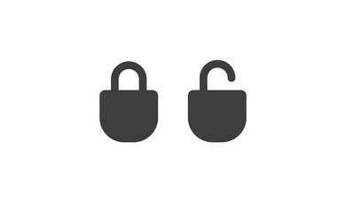 Lock icon in flat style. Security symbol vector illustration. Padlock open an closed.