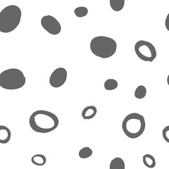 Doodle dots seamless pattern. Hand drawn circles background. Monochrome texture.