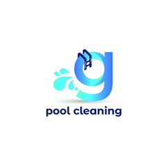 Obraz premium Initial g letter for swimming pools and aquatic venue repairing, setting and service company logo template