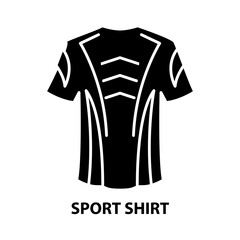 sport shirt icon, black vector sign with editable strokes, concept illustration