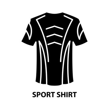 sport shirt icon, black vector sign with editable strokes, concept illustration