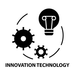 innovation technology icon, black vector sign with editable strokes, concept illustration