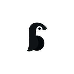 Logo letter B which forms the penguin.