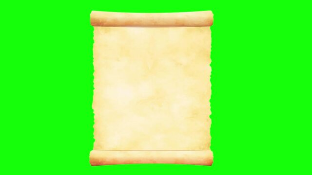 Old curled paper illustration movie for background transparent use.