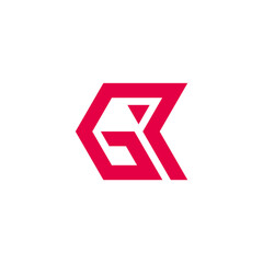 abstract letter gr simple geometric arrow logo vector - obrazy, fototapety, plakaty