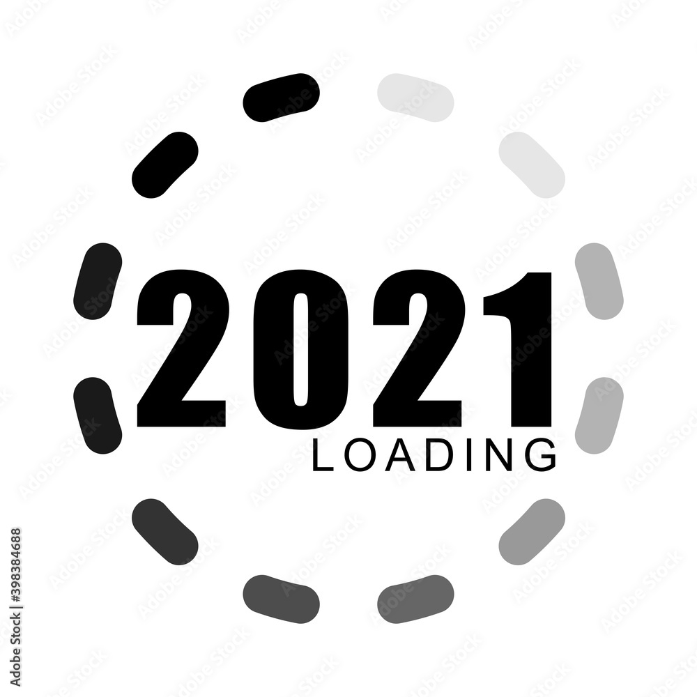 Poster new year icon 2021 with loading. simple design editable. design vector illustration