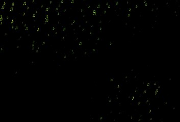 Dark Green vector pattern with music elements.