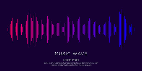 Obraz premium Modern Sound wave equalizer. Vector illustration on dark background - Vector Illustration