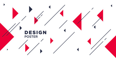 Abstract geometric background. Sports poster with the flat figures. Vector illustration.