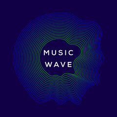 Poster of the sound wave. Vector illustration music on dark background. Illustration suitable for design - Vector Illustration