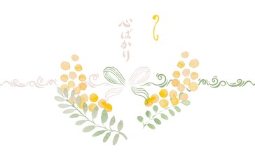 ミモザデザイン熨斗テンプレート　心ばかり