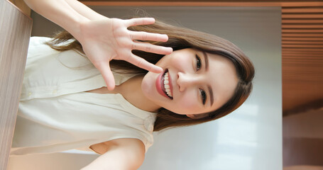 asian woman has video chat