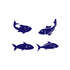 Fish icon design template vector isolated illustration