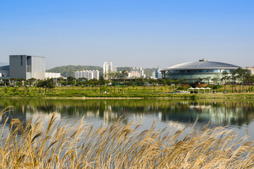 view of the river in the park