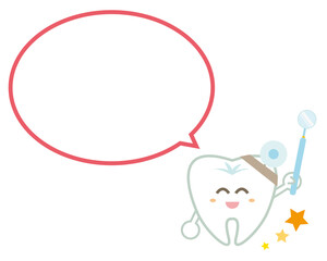 Tooth character illustration. Dentist . dental clinic　
