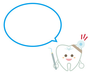 Tooth character illustration. Dentist . dental clinic　