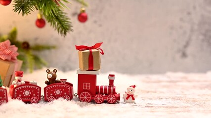 Christmas decoration at home. Xmas and New Year celebration on winter holiday.