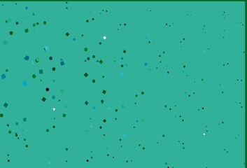 Light Blue, Green vector backdrop with lines, circles, rhombus.