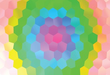 Light Multicolor, Rainbow vector pattern with colorful hexagons.