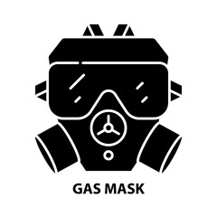 gas mask icon, black vector sign with editable strokes, concept illustration