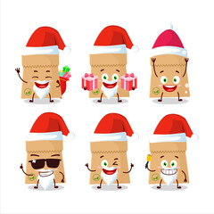 Santa Claus emoticons with recycle paper bag cartoon character