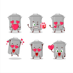 Stock pot cartoon character with love cute emoticon