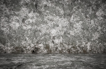 empty room, plaster wall, grey background