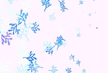 Light Pink, Blue vector natural backdrop with branches.