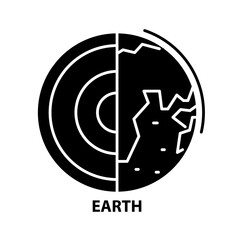 earth symbol icon, black vector sign with editable strokes, concept illustration
