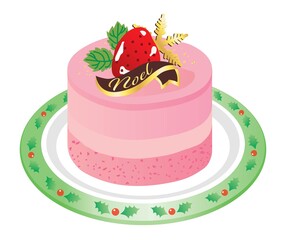 クリスマスの苺のショートケーキ