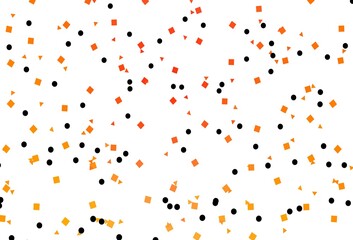 Light Yellow, Orange vector texture in poly style with circles, cubes.