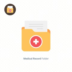 medical record paper form archive clinic hospital graphic design single icon vector color illustration