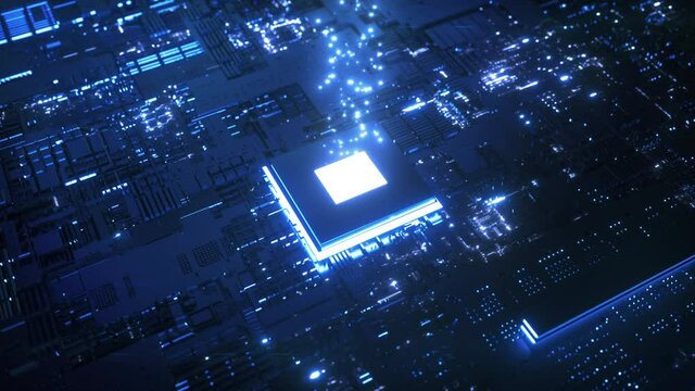Glowing Chip Transferring Data