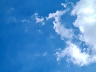 Bright blue sky and cloud background