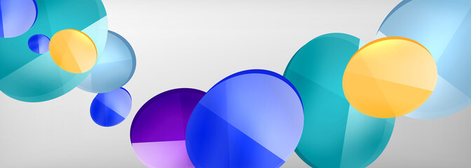 Abstract glossy round shapes vector background. Vector futuristic illustration for covers, banners, flyers and posters and other