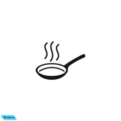 Icon vector graphic of pan cooking, good for template app etc