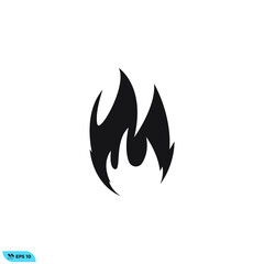 Icon vector graphic of fire, good for template