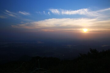sunset in the mountains