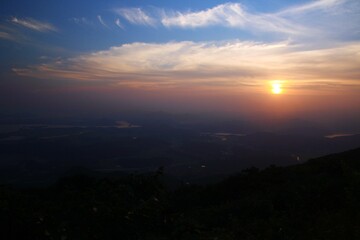 sunset over the mountains