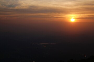 sunset over the river