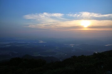 sunset in the mountains