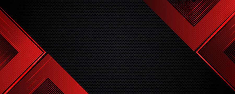 Template corporate concept red black grey and white contrast e-sport game background with triangle and square lines for wide banner. Vector graphic design illustration