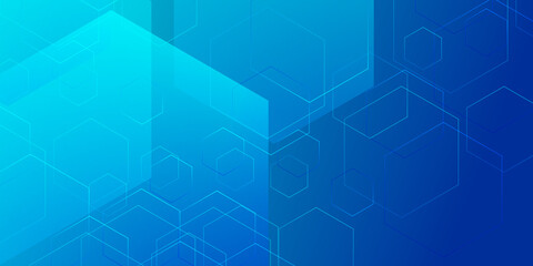 Vector blue hexagons pattern. Geometric abstract blue background with simple hexagonal elements. Medical, technology or science design.