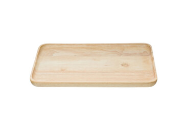 Rejection of plastic concept. Empty Wooden plate isolated on white background.