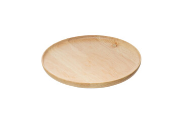 Rejection of plastic concept. Empty Wooden plate isolated on white background.