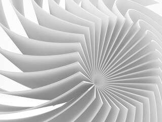 Abstract white round parametric structure, 3 d