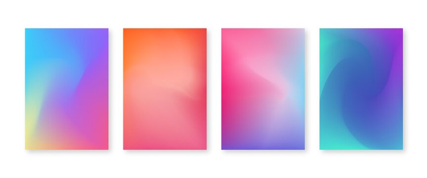 Abstract Cover Set With Colorful Gradient. Poster Template